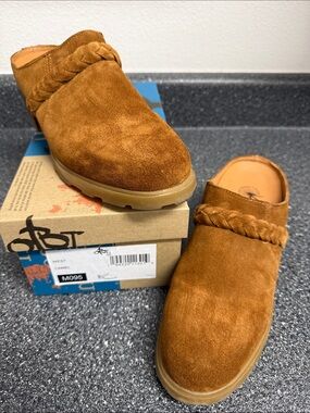 OTBT West Camel Suede Braided Mules